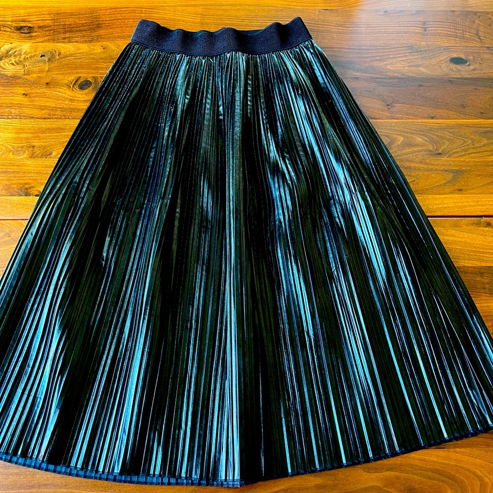 Zara Vegan Leather Pleated Skirt